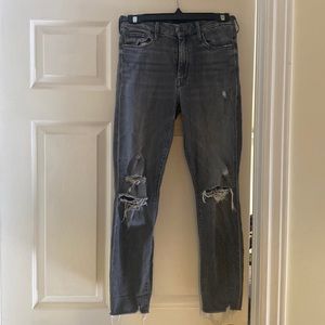 Mother high waisted looker ankle fray